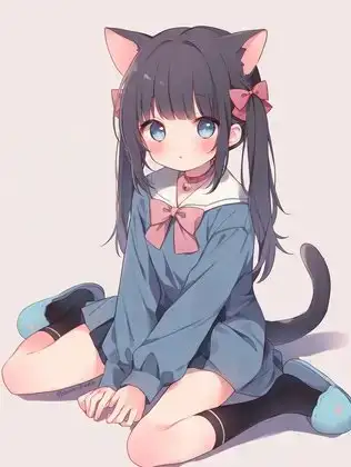 猫耳少女の靴下の匂いとチン嗅ぎ相互オナニー