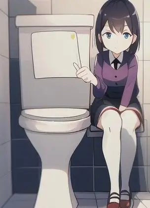 【爆音放屁】美人女子高生がトイレにてブヒヒーw