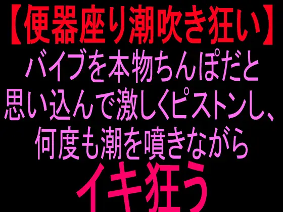 【便所座り潮吹き狂い】バイブを本物ちんぽだと思い込んで激しくピストンし、何度も潮を噴きながらイキ狂う
