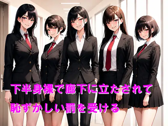 下半身裸で廊下に立たされて恥ずかしい罰を受ける