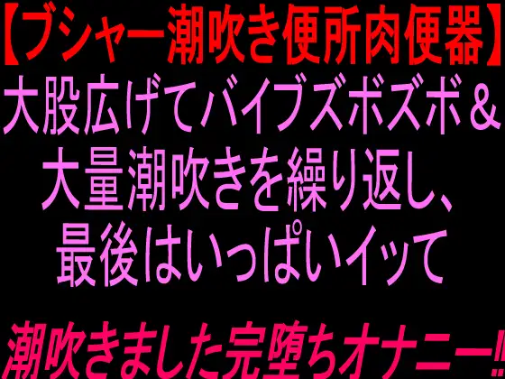 【ブシャー潮吹き便所肉便器】大股広げてバイブズボズボ&大量潮吹きを繰り返し、最後はいっぱいイッて潮吹きました完堕ちオナニー‼︎
