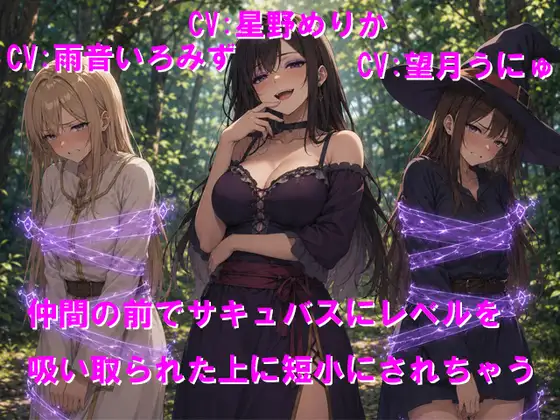 仲間の前でサキュバスにレベルを吸い取られた上に短小にされちゃう