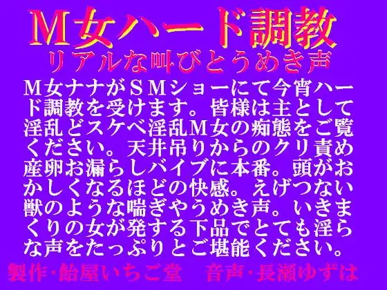 M女ハード調教・リアルな叫びとうめき声mp3版